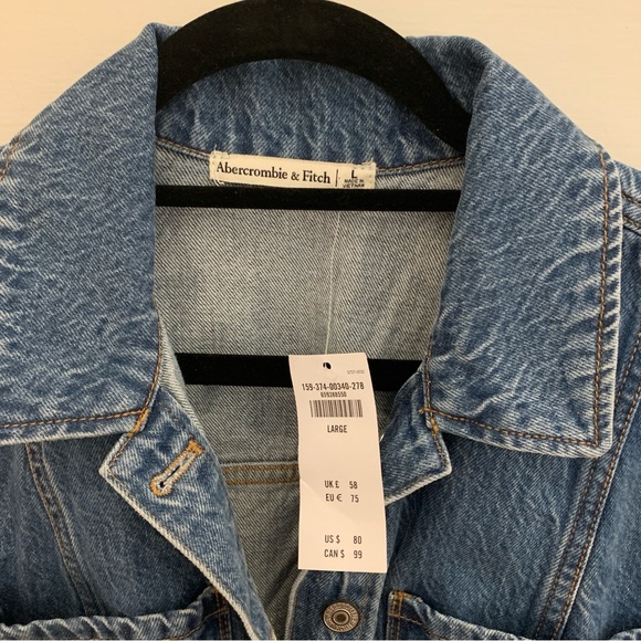 Abercrombie Denim Short Sleeve Shirt Dress, Size L - Picture 8 of 10